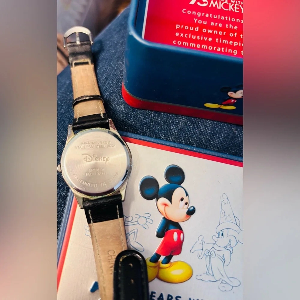 Disney Mickey Mouse 75th Anniversary Tin Box - Blue and Red